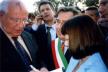 Together with Mr. Gorbachev and the Mayor of San Lazzaro at the Festival of Unity at San Lazzaro.